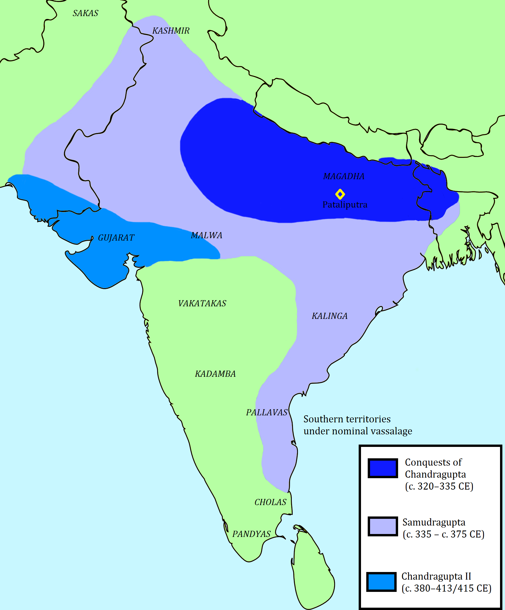 mauryan and gupta empire map