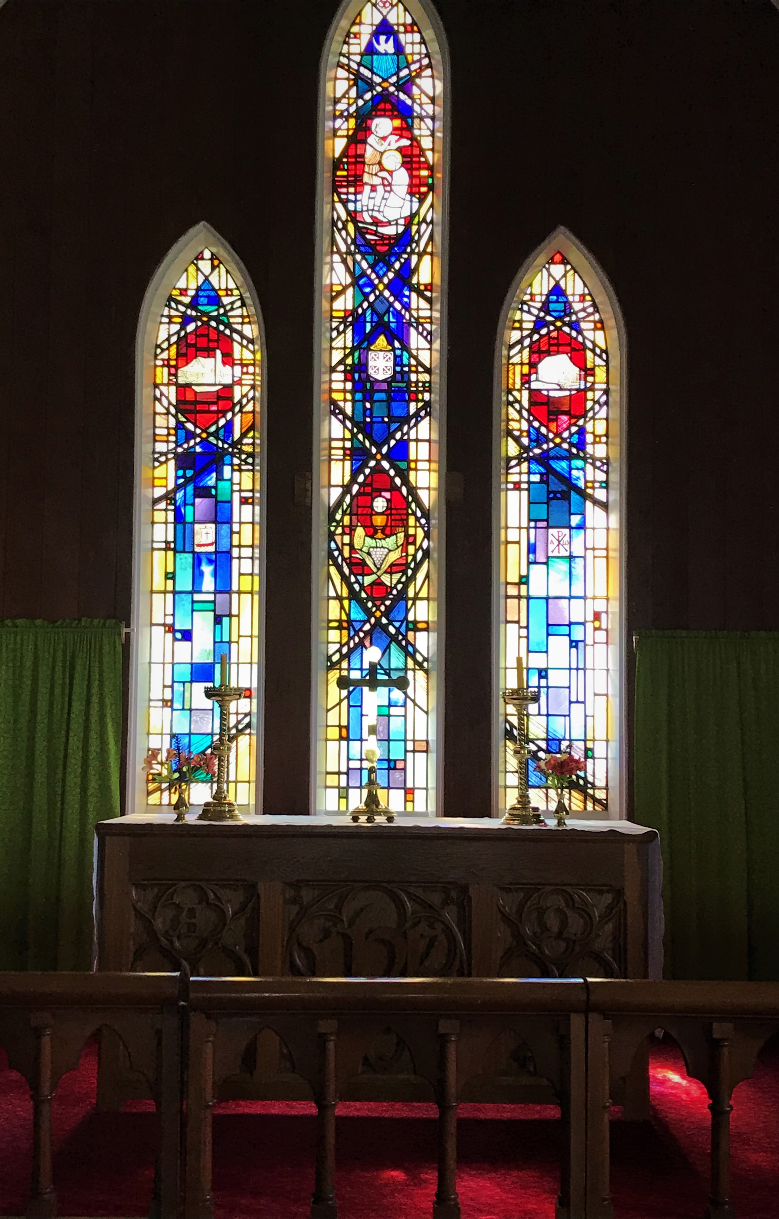 inside church stained glass