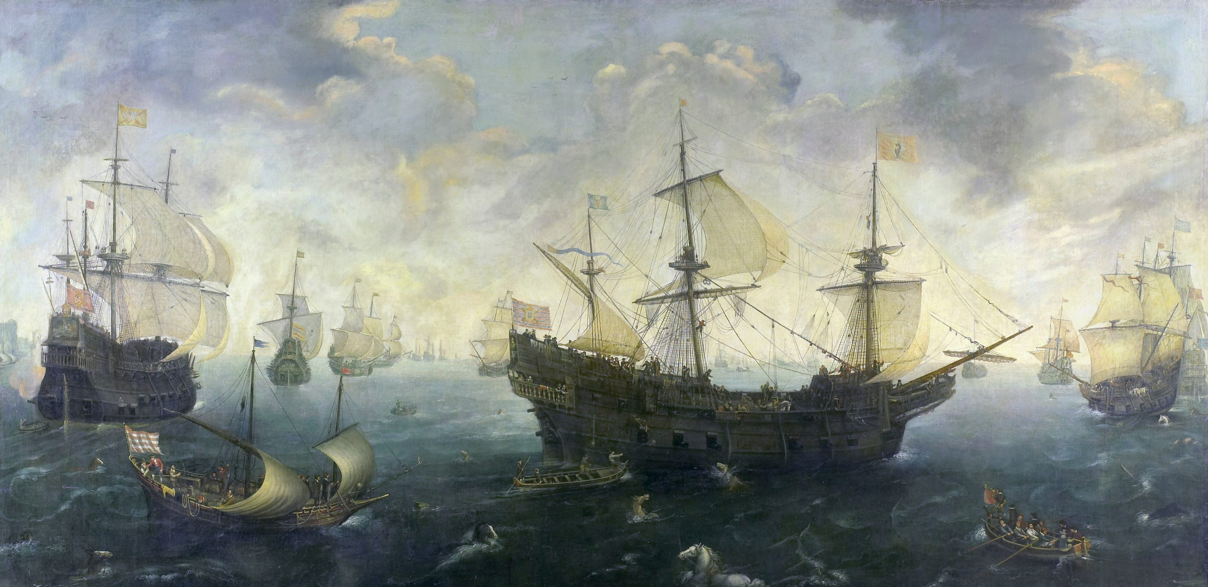 The Spanish Armada of 1588 CE By van Wieringen Illustration