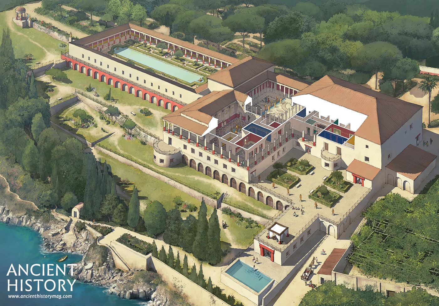 Reconstruction of the Villa dei Papyri (Illustration) - World History  Encyclopedia