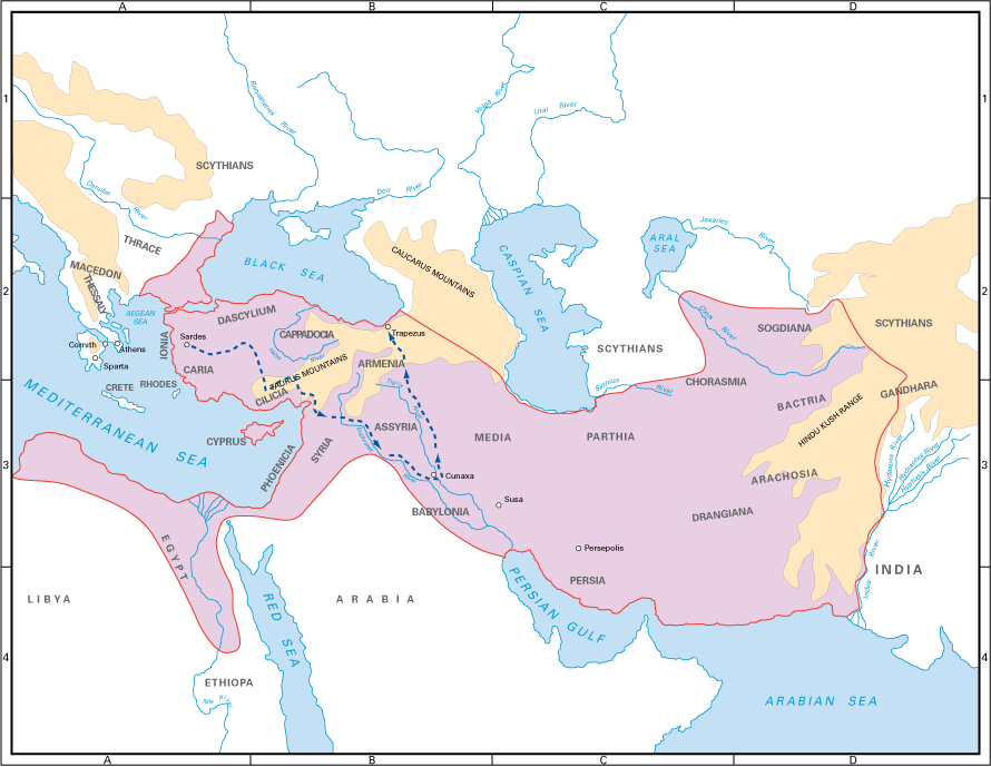 persia on world map