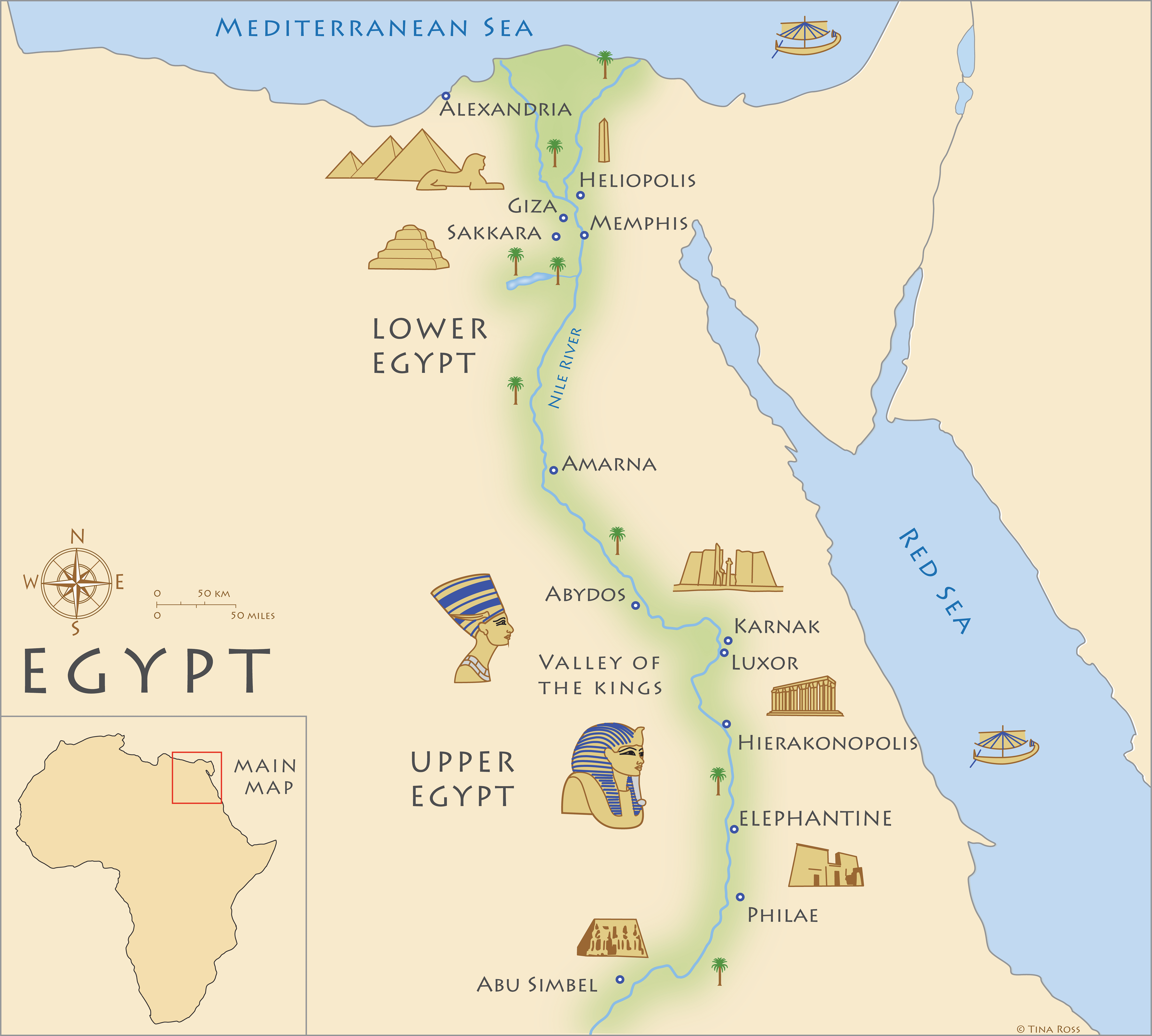 where is the nile river located on a map