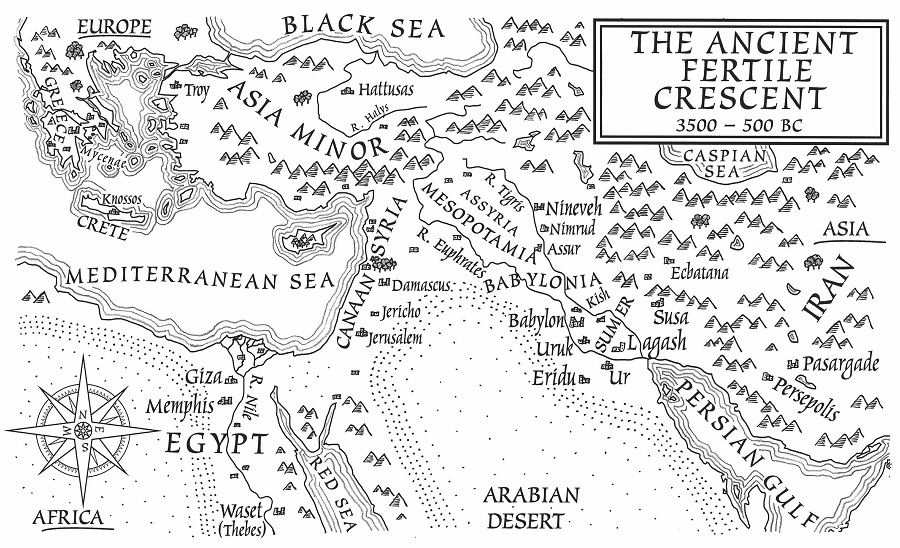 blank map of fertile crescent and mesopotamia