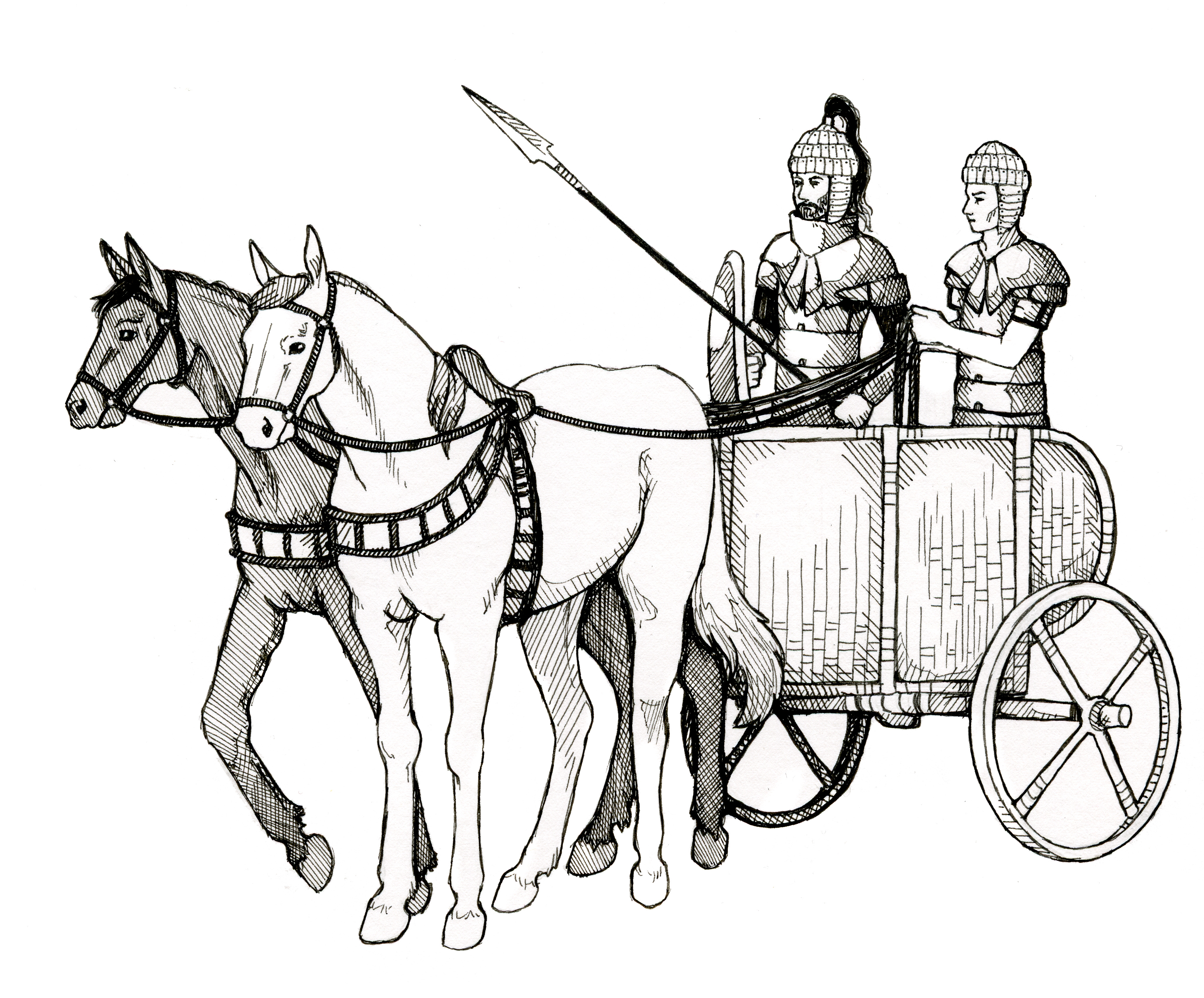 greek chariot drawing