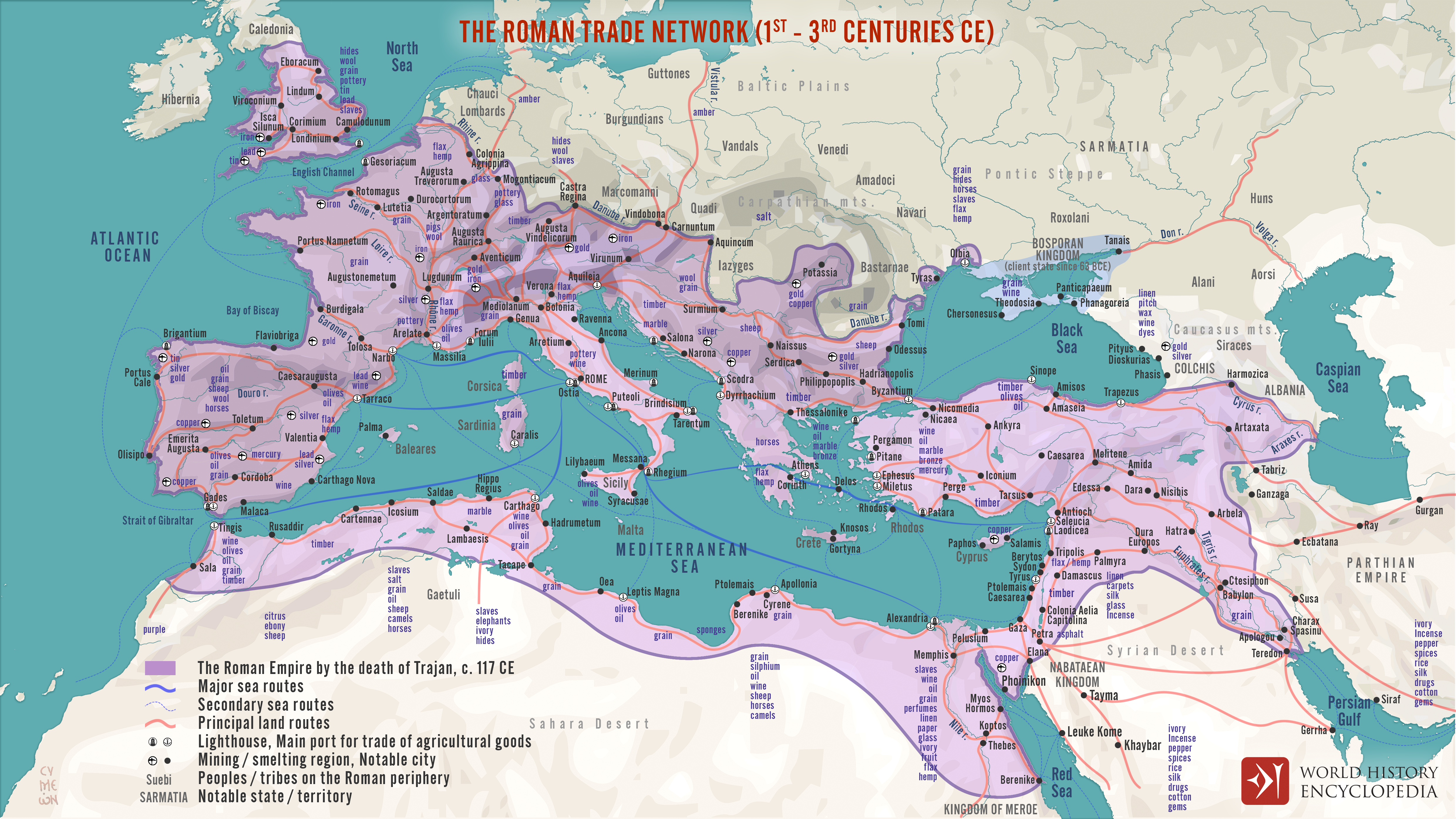 ancient roman roads map