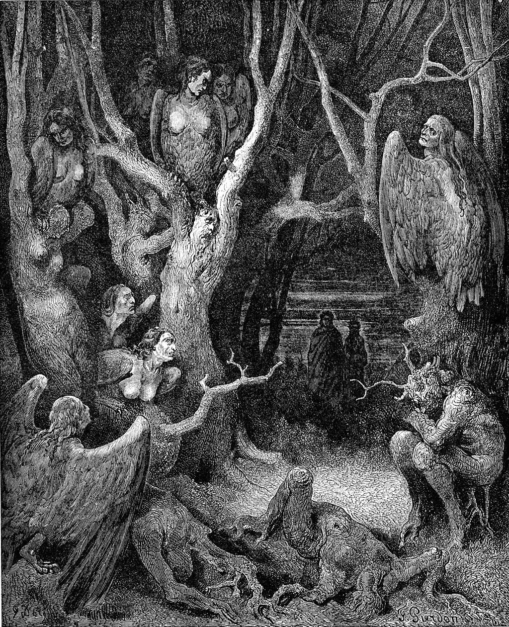 Harpies in the Infernal Wood Illustration World History