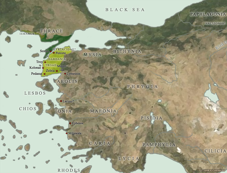 the trojan war map