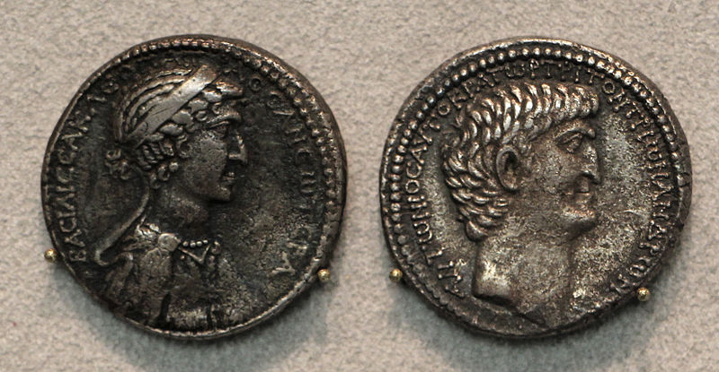 Silver Tetradrachm Portraying Antony and Cleopatra (Illustration