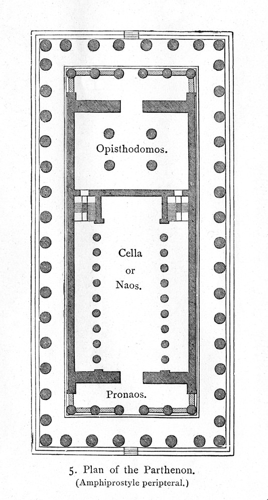 ancient greek parthenon drawing