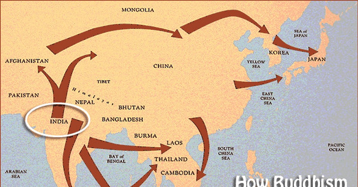 Карта распространения буддизма
