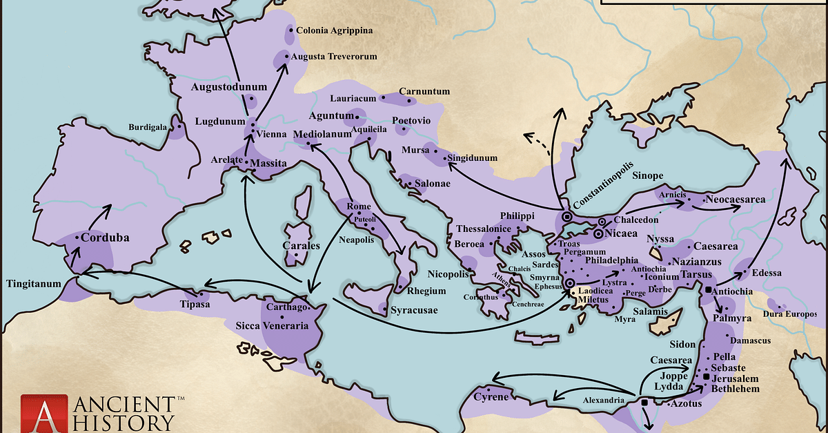 christianity origin map