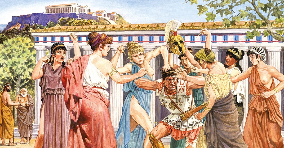 Athenian Women Attack A Messenger Illustration World History Encyclopedia