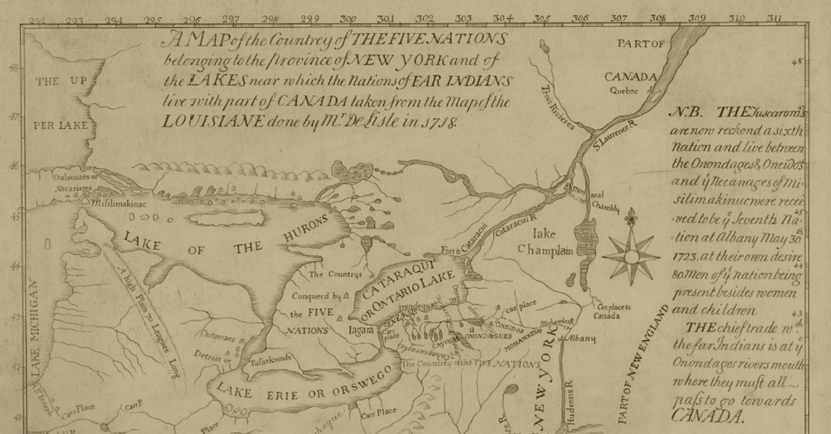 Map of the Five Nations, 1730 CE (Illustration) - World History ...