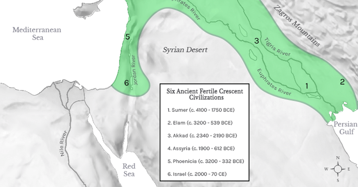 the fertile crescent map labeled