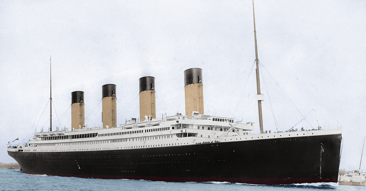 inside the titanic before it sank in color
