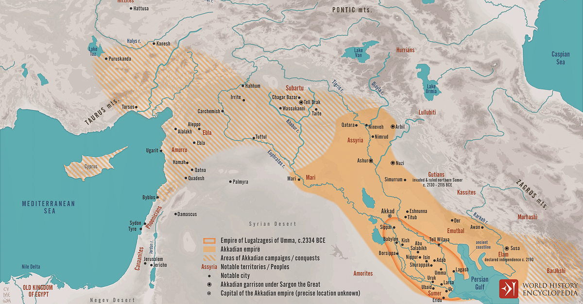 The Akkadian Empire C 2334 2218 BCE Illustration World History   15457 