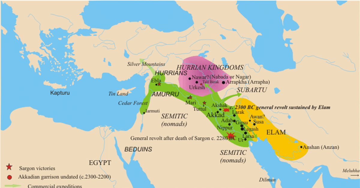 Map Of The Akkadian Empire Illustration World History Encyclopedia