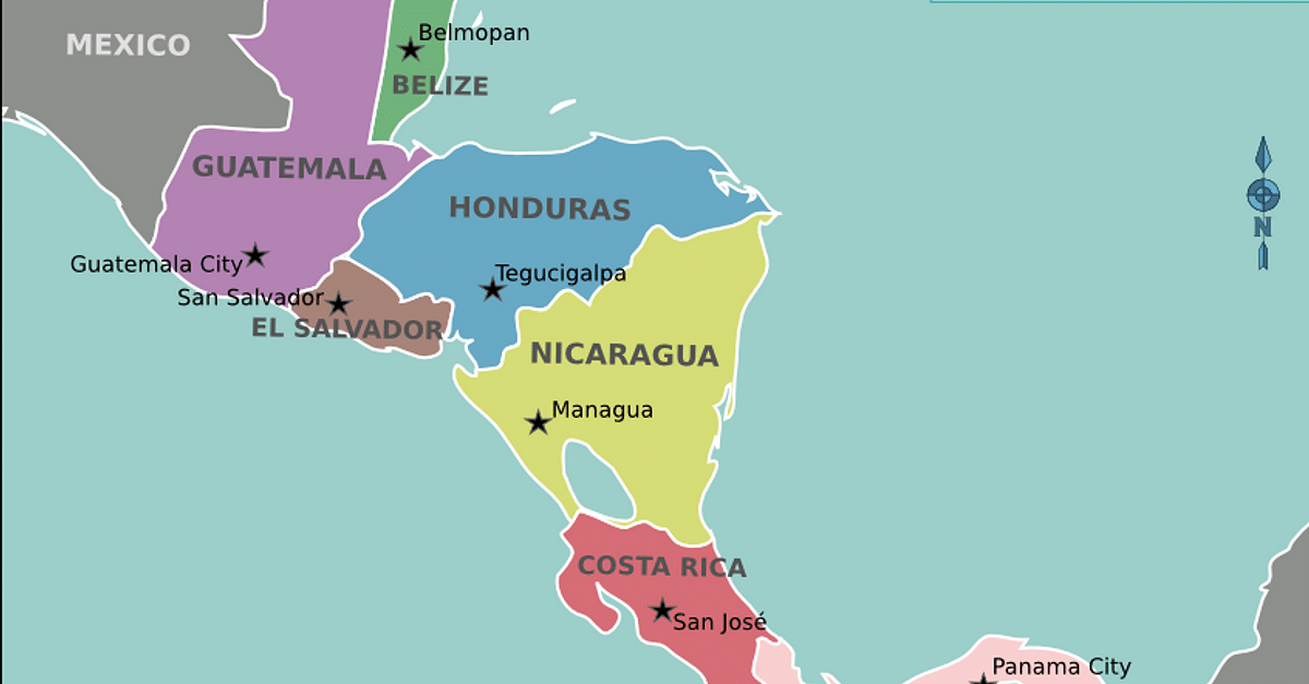 Центральная америка. Guatemala Costa Rica Map. Гватемала или Никарагуа где дешевле.