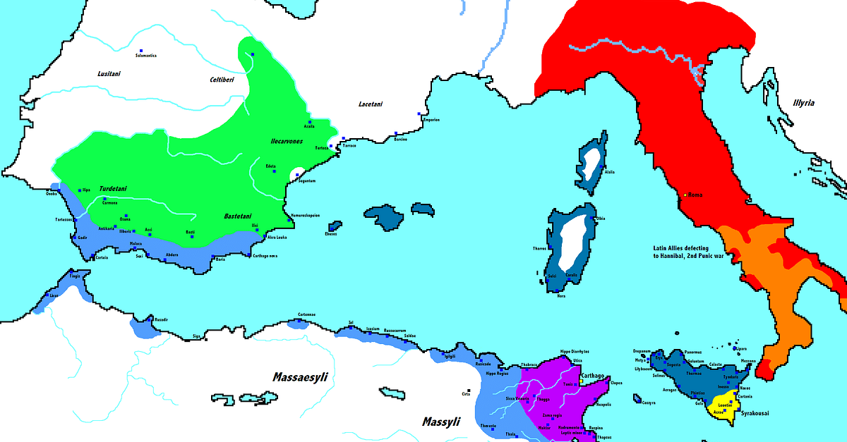 Rome And Carthage Map Carthage During The Punic Wars (Illustration) - World History Encyclopedia