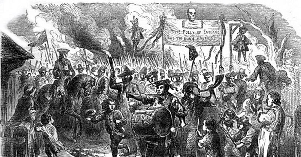 Stamp Act Riots in Boston August 1765 Illustration World History