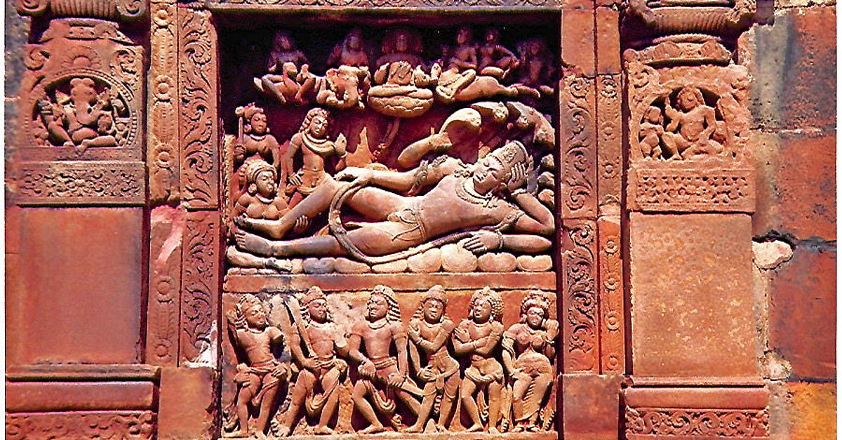 Vishnu Anantasayana Panel, Dashavatara Temple, Deogarh (Illustration