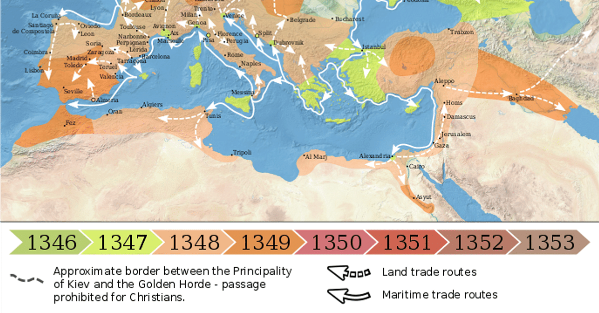 Spread Of The Black Death (Illustration) - World History Encyclopedia