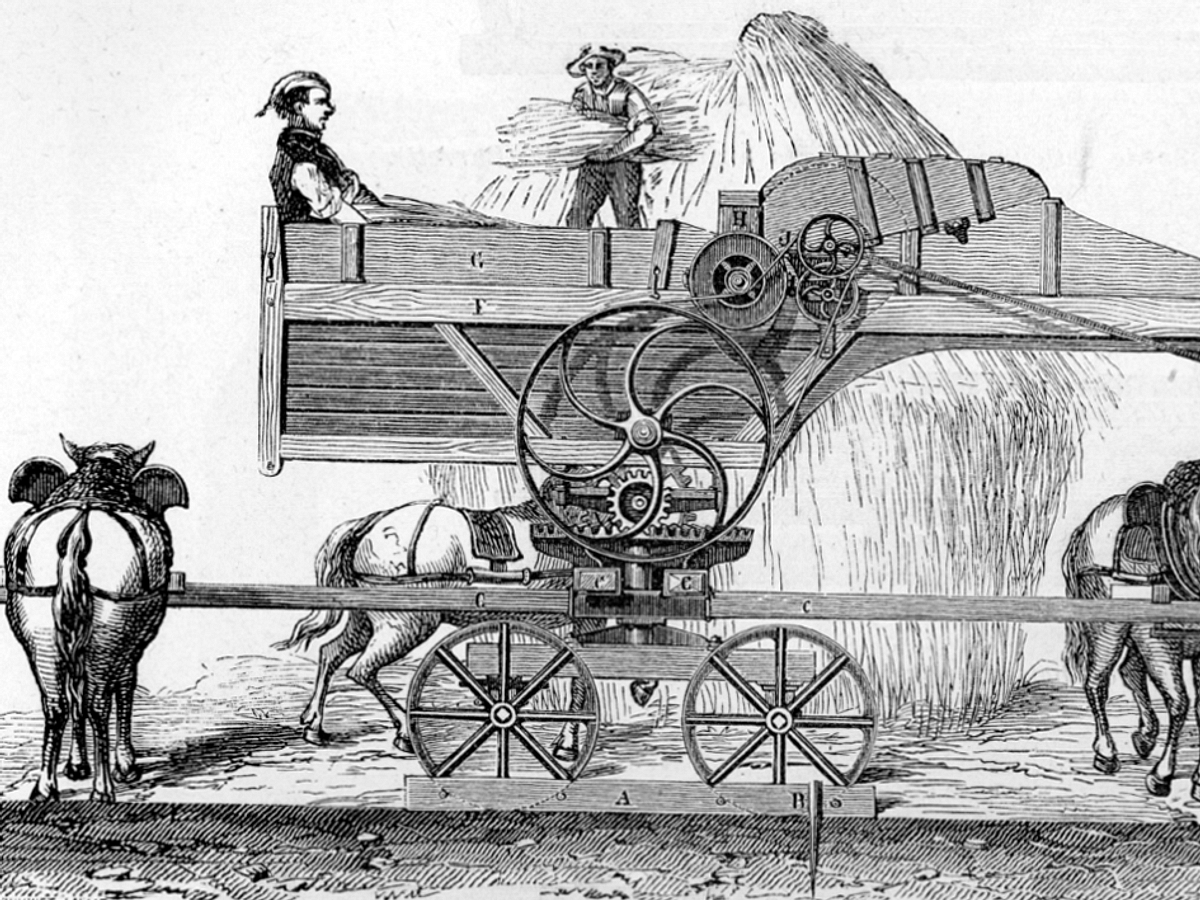 Horse-Powered Threshing Machine (Illustration) - World History Encyclopedia