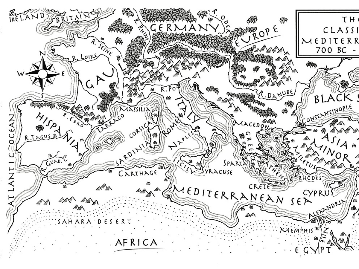 Map of the Mediterranean 218 BCE (Illustration) - World History Encyclopedia