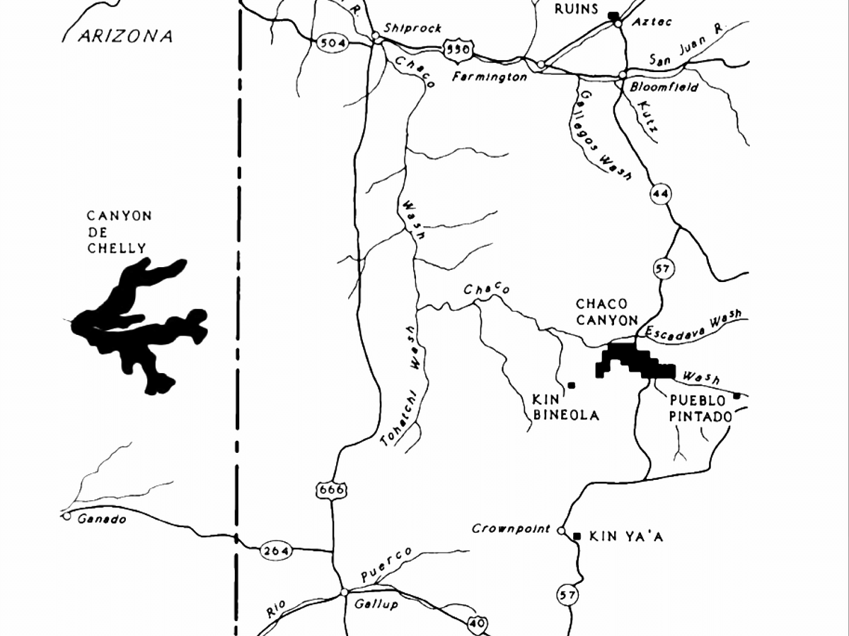 Map of Ancestral Puebloan Sites in US Southwest Illustration