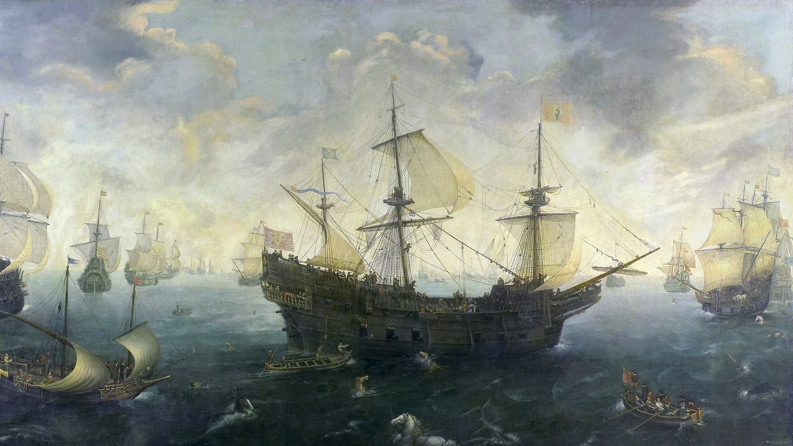 The Spanish Armada of 1588 CE By van Wieringen Illustration