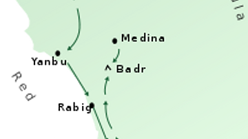 Routes of the Badr Campaign, 624 CE