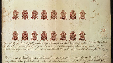Image of Block of Penny Black stamps, c.1840 (postage stamps) by English  School, (19th century)