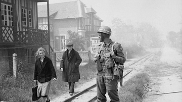 French Civilians & British Military Policeman, D-Day