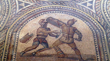 Mosaic with a Thracian and a Murmillo