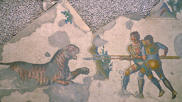 Two Venatores Fighting a Tiger
