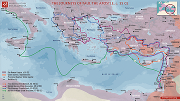 The Journeys of Paul the Apostle, c. 55 CE