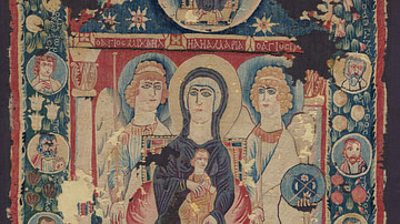 Byzantine Textile Icon of the Virgin and Child