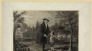 Young George Washington with His Father