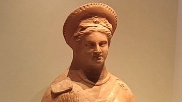 Terracotta Bust of a Macedonian Goddess or Princess from Pella