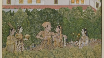 Mughal Prince & Ladies in a Garden