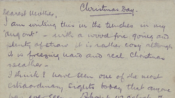 Letter describing the Christmas Truce