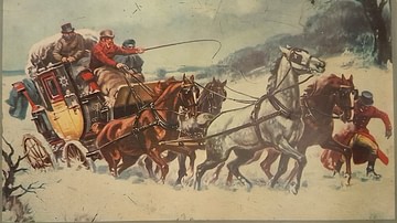 19th-Century Coach Caught in Snow