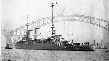 A Warship and the Sydney Harbour Bridge