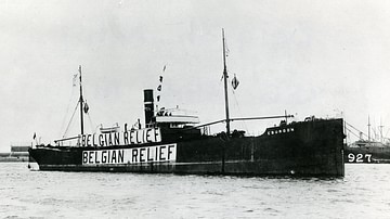 Relief Ship Carrying Supplies to Belgium