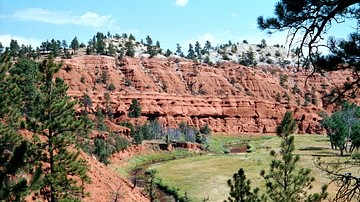 Red Sandstone Cliffs in the Black Hills, Wyoming, Former Kiowa Territory