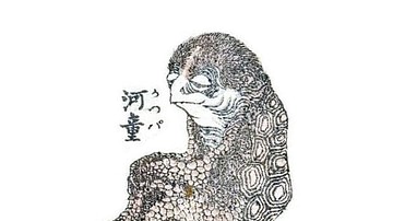 Hokusai's Kappa, a Japanese Water Sprite