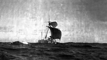 The Kon-Tiki Raft at Sea