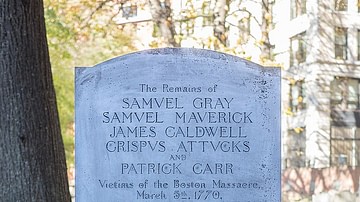 Crispus Attucks' Grave in the Granary Burying Ground, Boston, USA