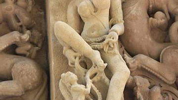 Figure Untying Ankle Bells, Khajuraho
