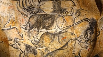 chauvet lascaux ancient caves encyclopedia wounded bull altamira ellora worldhistory southwestern rhinos
